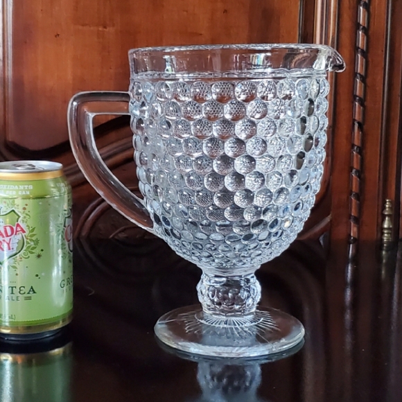 Vntg 40oz Ivima Clear Hobnail / Bubbles Pitcher - Picture 9 of 9